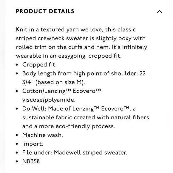 Madewell Seagrove Pullover Sweater Extra Small Navy and Natural Stripe C… - Picture 7 of 8